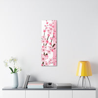 Canvas Art 12"x36"in-Pink Floral Blossoms-Pink & White