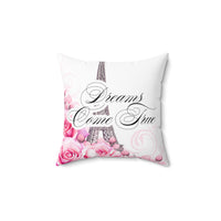 Square Pillow - Dreams Come True - Paris Dreams - Pink