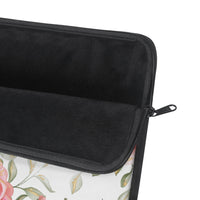 Laptop Sleeve-Luscious Pink Floral-Gold Trim