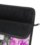 Laptop Sleeve - Purple Midnight Roses - Perfume Bottle White