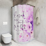 Purple Flower Bouquet - Blessed is the One - Shower Curtains (Faith)