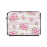 Pink Sugar Blossom Stripes - Laptop Sleeve