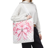 Candy Stripe Pink Couture Bow - Tote Bag