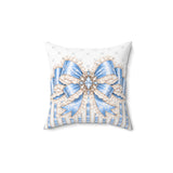 Celestial Blue Diamond | Damask Bow Couture - Square Pillow
