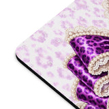 Purple Leopard Bow Couture - Mouse Pad