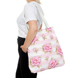 Pink Sugar Blossom Stripes - Tote Bag
