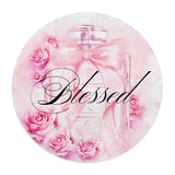 Pink Blush & Roses Perfume Bottle - Blessed Black (Faith) - Mouse Pad