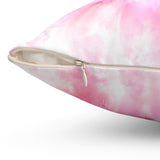 Square Pillow - Pink Passion Watercolor Plumeria - The Lord is my Refuge (Faith)