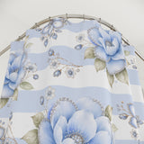 Powder Blue Sugar Blossom Stripes - Shower Curtains