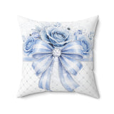 Blue Couture Diamond Bow - Square Pillow