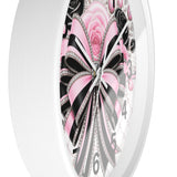 Pink Noir Couture Diamond Bow - Wall Clock