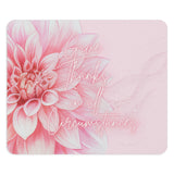 Mouse Pad -  Pink Dahlia Glitter - Give Thanks in All Circumstances