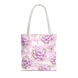 Lilac Sugar Blossom Stripes - Tote Bag