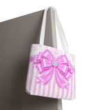 Orchid Lilac Damask Bow - Tote Bag