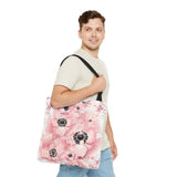 Tote Bag-Rose Gold-Pink Floral-Paint Splatter