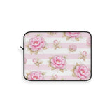 Pink Sugar Blossom Stripes - Laptop Sleeve
