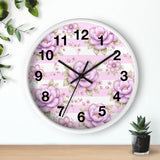 Lilac Sugar Blossom Stripes - Wall Clock