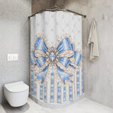 Celestial Blue Diamond | Damask Bow Couture - Shower Curtains