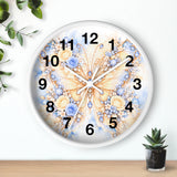 Buttercream Sapphire Blossom Butterfly - Wall Clock
