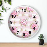 Blush Pink Garden Dream Stripes - Wall Clock