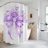 Purple Couture Diamond Bow - Shower Curtains