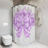 Lavender Lace Diamond Bow - Shower Curtains