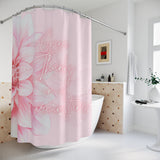 Shower Curtains - Pink Dahlia Glitter - Give Thanks in All Circumstances