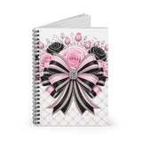 Pink Noir Couture Diamond Bow - Spiral Notebook