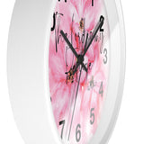 Wall Clock - Pink Passion Watercolor Plumeria - The Lord is my Refuge (Faith)