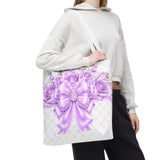 Lavender Lace Diamond Bow - Tote Bag