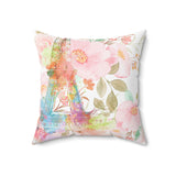 Paris Pink Watercolor - Square Pillow