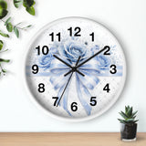 Blue Couture Diamond Bow - Wall Clock