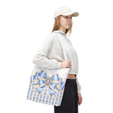 Celestial Blue Diamond | Damask Bow Couture - Tote Bag