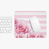 Mouse Pad - Pink Stripes - Floral Roses