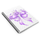 Purple Couture Diamond Bow - Spiral Notebook