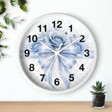 Blue Couture Diamond Bow - Wall Clock