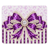 Purple Leopard Bow Couture - Mouse Pad