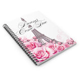 Spiral Notebook (Small) - Dreams Come True - Paris Dreams - Pink