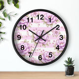 Lilac Sugar Blossom Stripes - Wall Clock