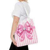 Princess Pink Damask Bow - Tote Bag