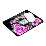 Mouse Pad - Purple Midnight Roses - Perfume Bottle Black