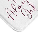 Pink Flower Bouquet - Praise Almighty God - Bath Mat (Faith)