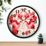 Ruby Diamond Roses Perfume Bottle - Wall Clock