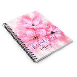 Spiral Notebook(Small) - Pink Passion Watercolor Plumeria - The Lord is my Refuge (Faith)