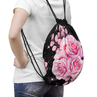 Drawstring Bag - Rosabella Bloom - Black