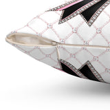 Pink Noir Couture Diamond Bow - Square Pillow