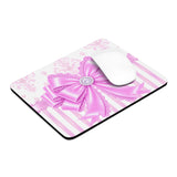 Orchid Lilac Damask Bow - Mouse Pad