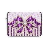 Purple Leopard Bow Couture- Laptop Sleeve