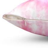 Square Pillow - Pink Passion Watercolor Plumeria - The Lord is my Refuge (Faith)