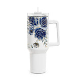 Glam Cup Tumbler, 40oz - Dark Moody Blue - White